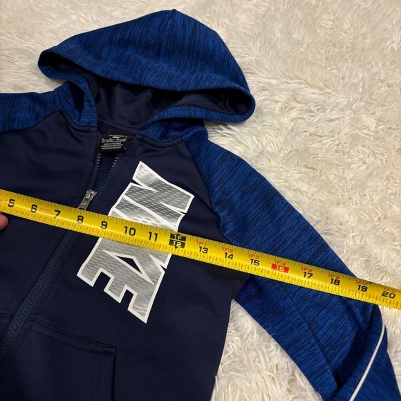 Nike Zip Up Hoodie - Game Royal Heather Blue - youth size 6 - Picture 5 of 11